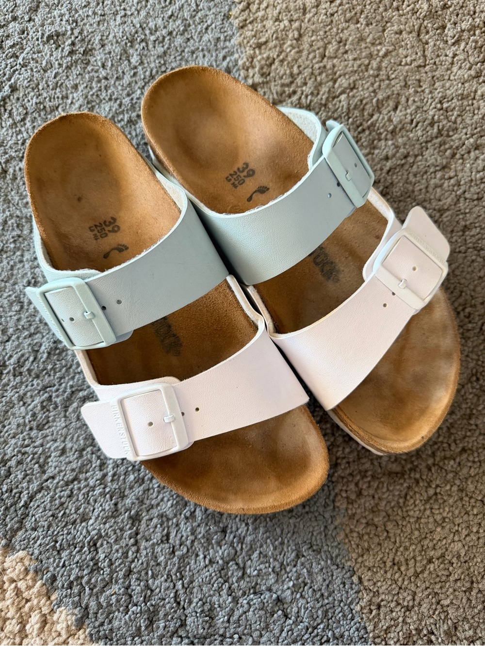 Birkenstock Arizona Split Birko-Flor White/Surf Green Sandal